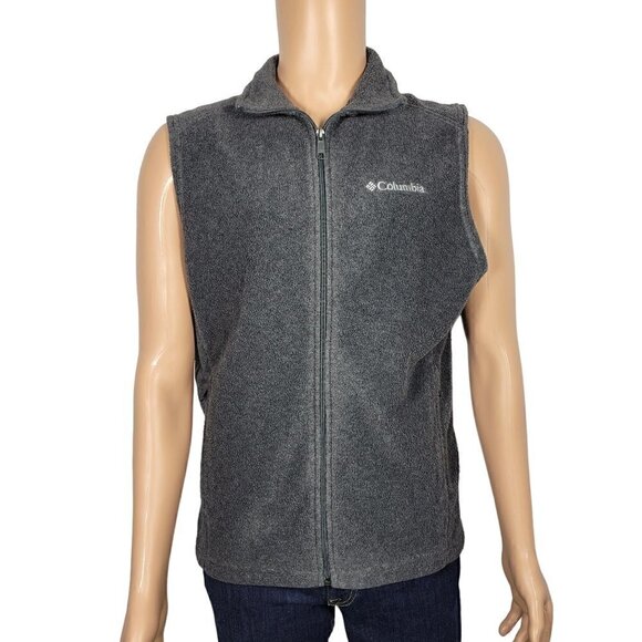 Columbia Women's Dark Grey Fleece Full Zip Vest with Pockets Size XL - Picture 1 of 10
